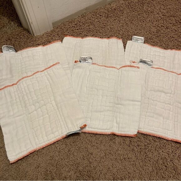 Imagine Cloth Pre Fold Diaper Inserts 6 pack White 100% Cotton Burp Rags Baby - Picture 4 of 5
